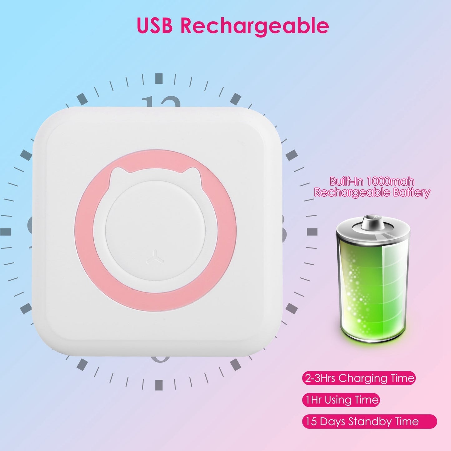 Mini Printer - Printer Paper 'Options' -- Pocket Wireless Thermal Printer Portable Mini Sticker Maker Machine Rechargeable Inkless Photo Printer For Printing Label Journal Study Notes Memo Photos